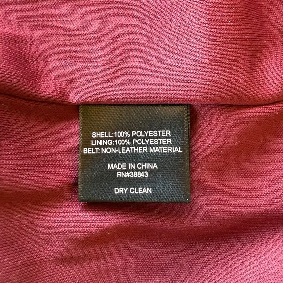 NWT Sam Edelman Long Sleeve Plisse Crinkle High Neck Burgundy Shift Dress Size 2 - Picture 8 of 12